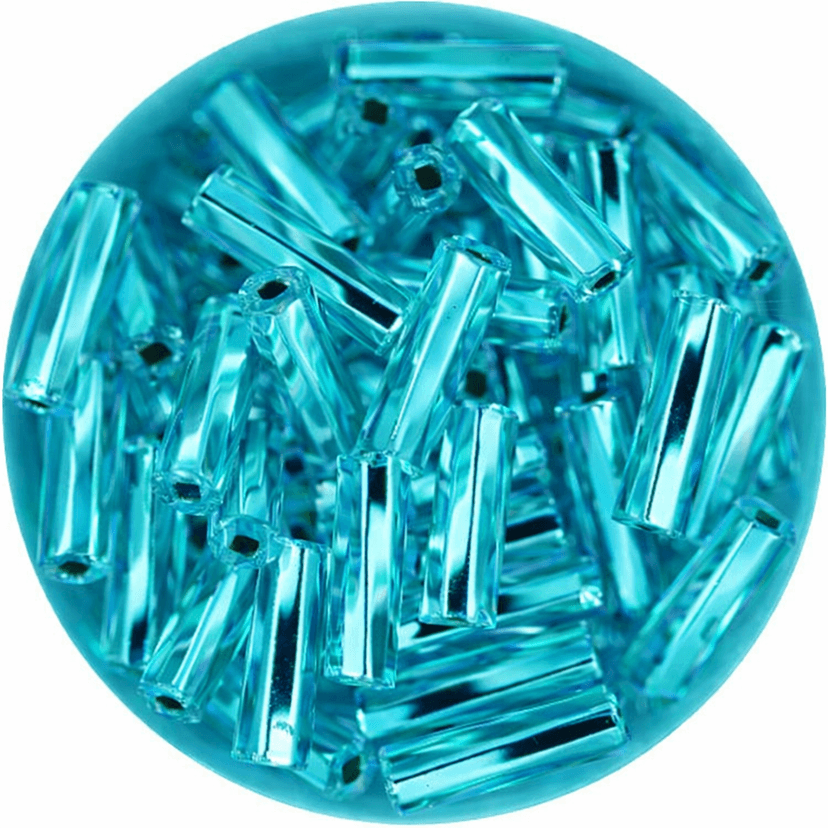 Canutillos de Vidrio Preciosa-Hecho en Republica Checa blue zircon (1 tira)