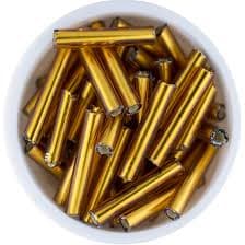 Canutillos de Vidrio Preciosa-Hecho en Republica Checa gold  (1 tira)