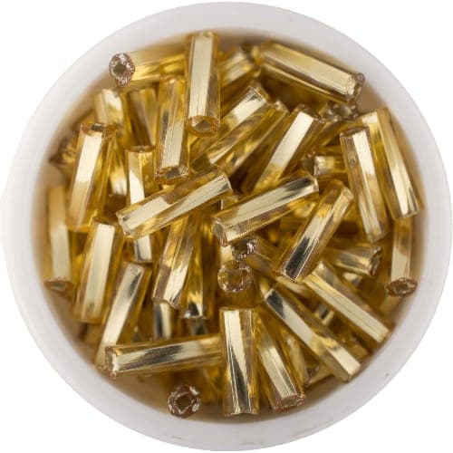 Canutillos de Vidrio Preciosa-Hecho en Republica Checa gold transparente (1 tira)