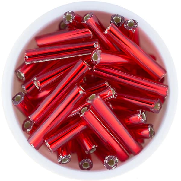 Canutillos de Vidrio Preciosa-Hecho en Republica Checa rojo (1 tira)