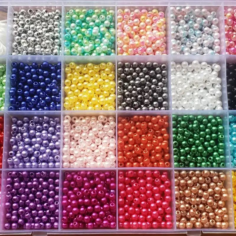 Perlas 3mm Plasticas (2 tiras)