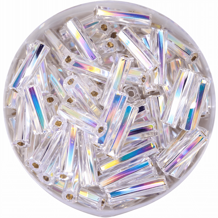 Canutillos de Vidrio Preciosa-Hecho en Republica Checa Transparente AB (1 tira)