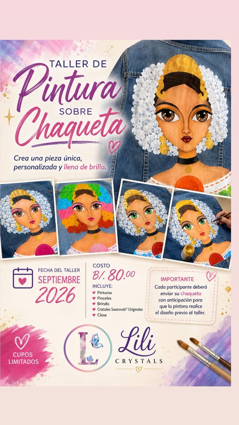 🎨✨ Taller de Pintura sobre Chaqueta – Septiembre 2026 ✨🎨