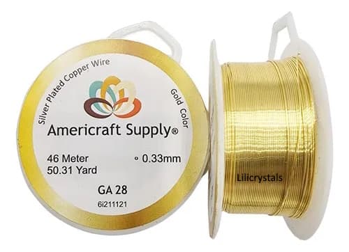 ALAMBRE GA #28 (0.33 mm) Gold para Creaciones - Americraft Supply