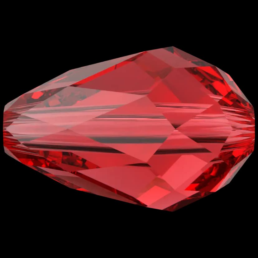 PEAR BEADS RUBY 9MM (12 PIEZAS)