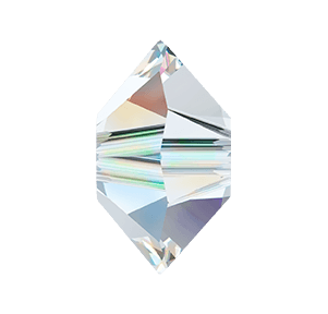 FLAT BICONE BEAD CRYSTAL AB