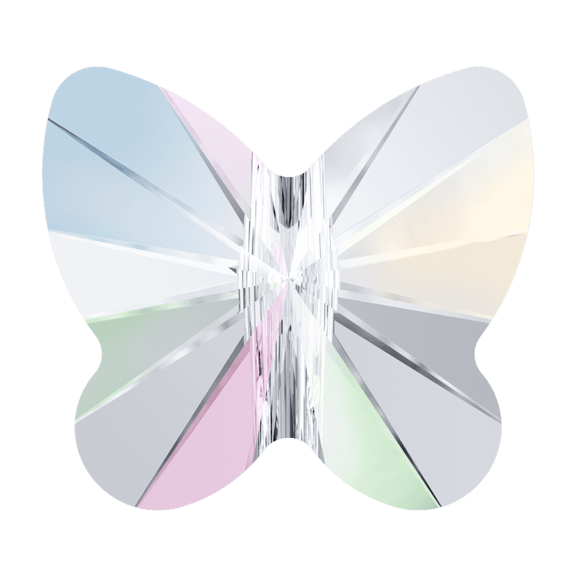 MARIPOSA BEAD CRYSTAL AB TAMAÑO 6MM (12 PIEZAS) 